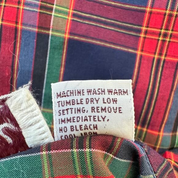 Vintage ‘80s Essentials Plaid Ruffled Half Collar Long Sleeve Button Down Blouse - Picture 6 of 6